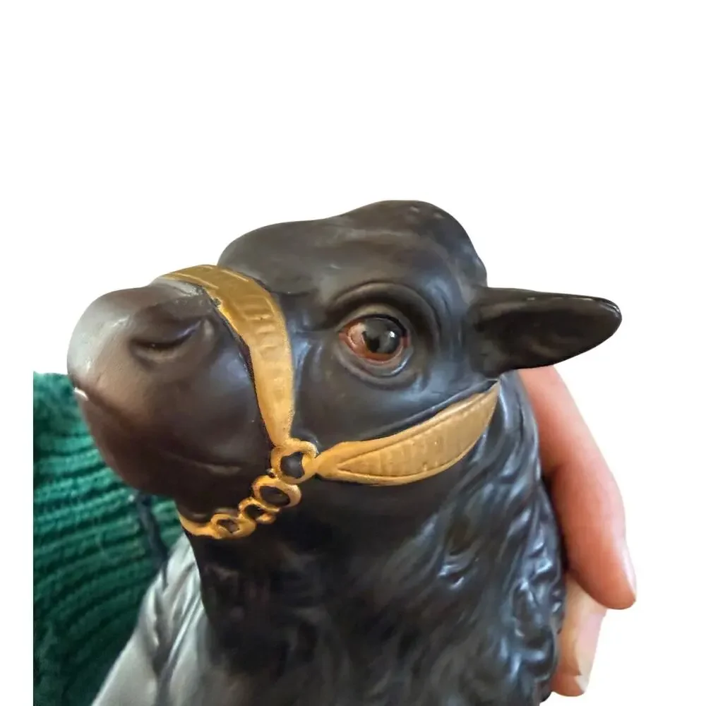 Vintage Black Angus Bull Figurine Cow Bulls 9x6 Brangus Bull Large Western